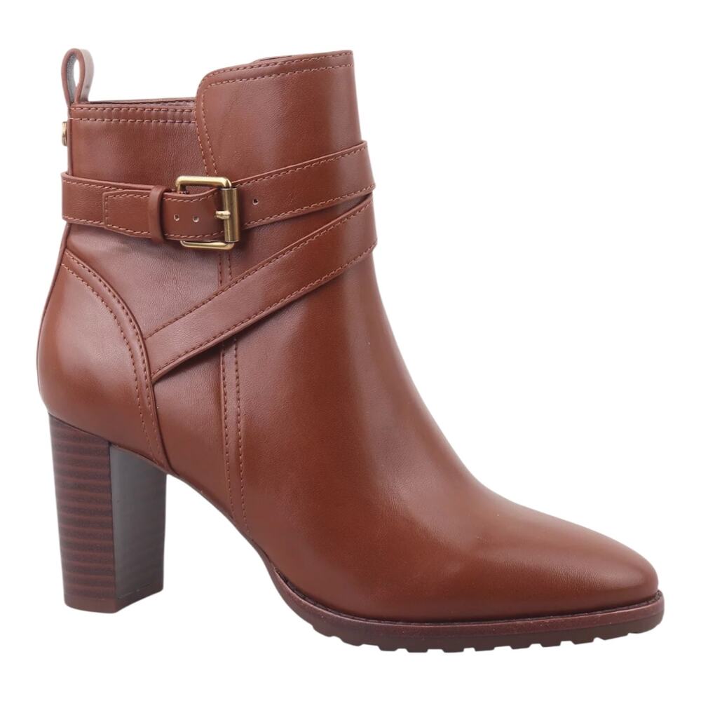 Giani Bernini Women's Ninha Buckled Block Heel Dress Booties Brown Size 7